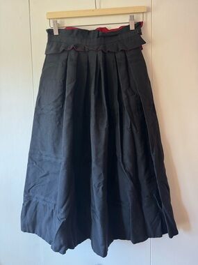 Vintage Geiger Pleated Wool Skirt in Black